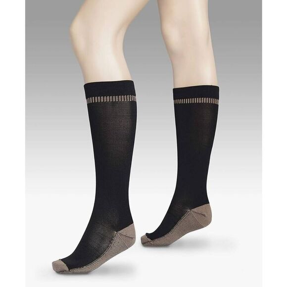🔹️NWT Travelon Black Copper Infused Unisex Compression Socks Large - Picture 1 of 7